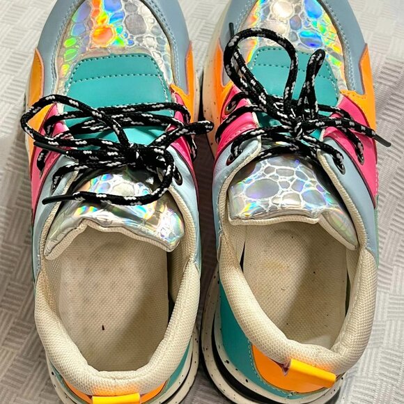 Size 8 M Women's Blue/Orange/Green/Pink Unbranded Gym Shoes - Picture 9 of 10